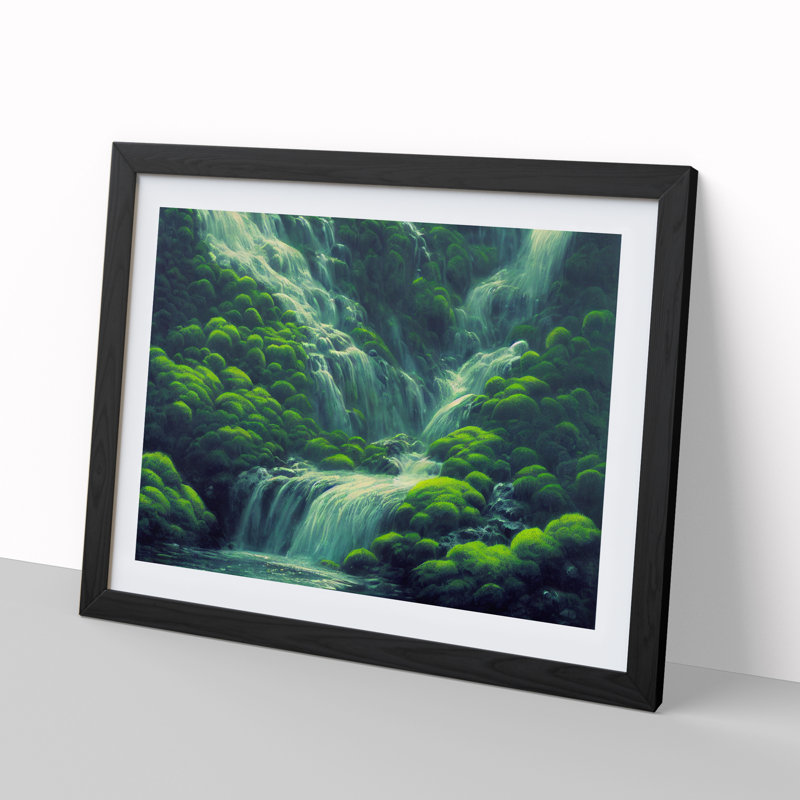 Unique Waterfall - Framed Print, Black, 46cm H x 64cm W x 2cm D