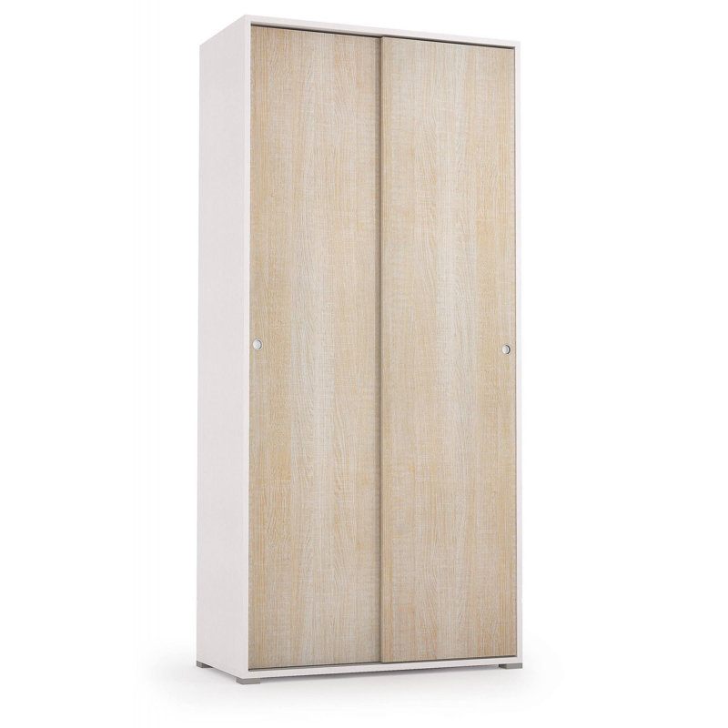 Gurtrude 2 Door Manufactured Wood Wardrobe, Oak/White