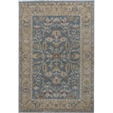 Ziegler Wool Oriental Area Rug in Blue/Beige/Green