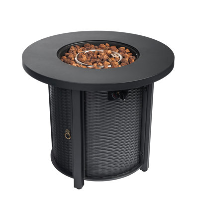 40000Btu Propane Fire Table For Garden, 30Inch Round, Stainless Steel Round Table, 40000Btu, Lid Included