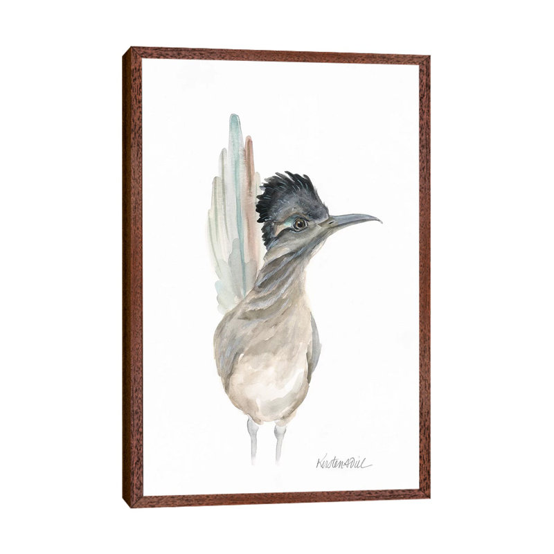 Roadrunner 1 Piece Painting on Canvas, 101.6 cm H x 66.04 cm W, Classic Brown Wood Framed
