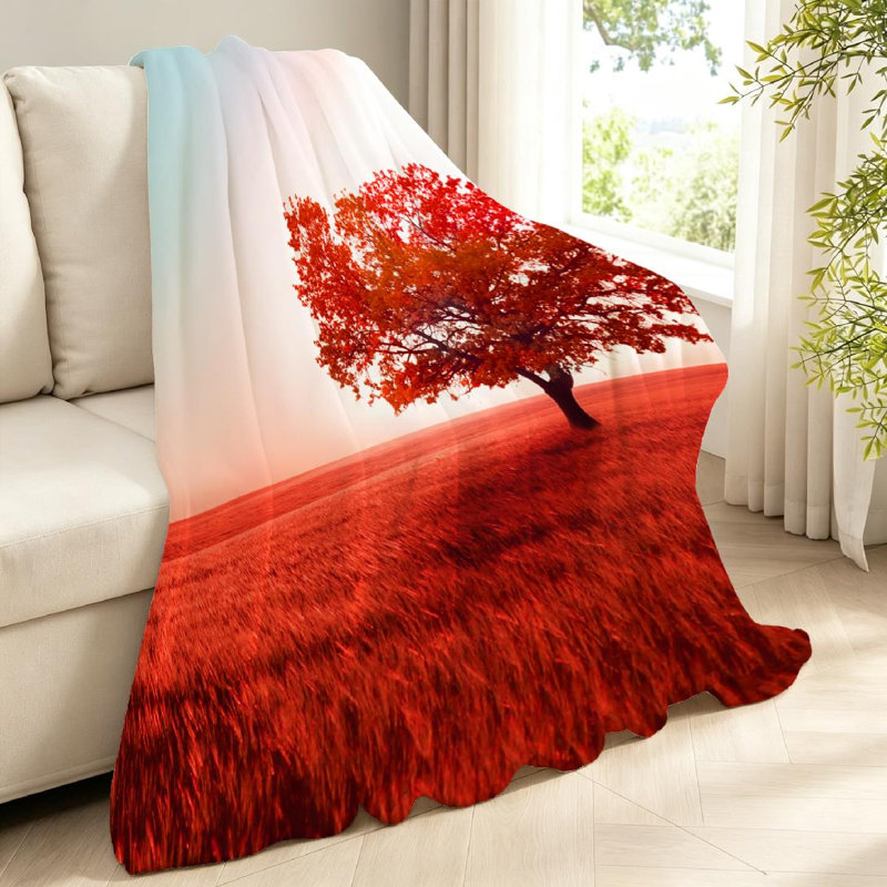 Jeté en molleton rouge ultra doux, Jeté 40 po x 50 po