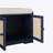 Rattan bench with storage cabinet