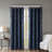 Knitted Jacquard Damask Total Blackout Grommet Top Curtain Panel(Only 1 Pc Panel)-552078633
