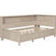 Lit de jour simple en bois avec 3 tiroirs, blanc antique, fabrication solide, pas de sommier requis Tablettes et cadre requis-539630512