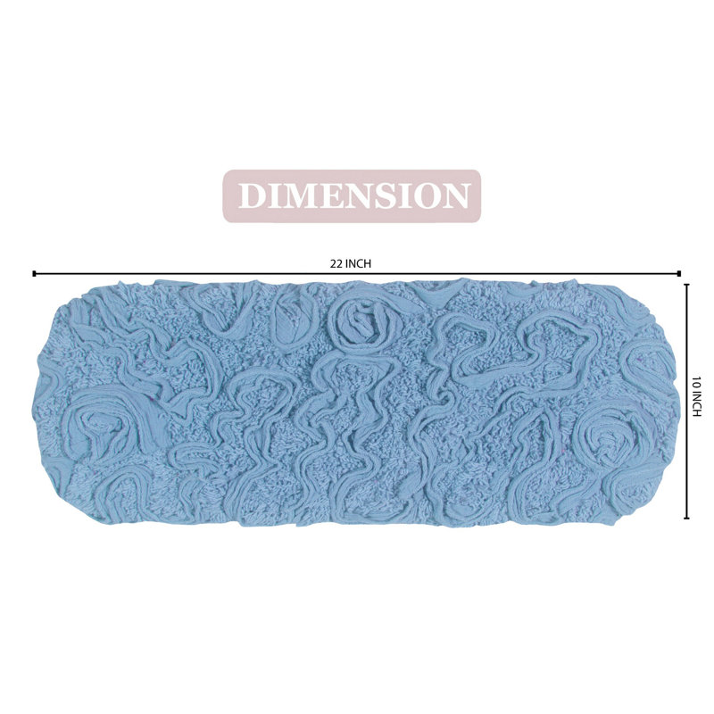 Couvercle de réservoir lavable à la machine 100% coton Franciska de Home Weavers - 10 po x 22 po, Bleu ciel