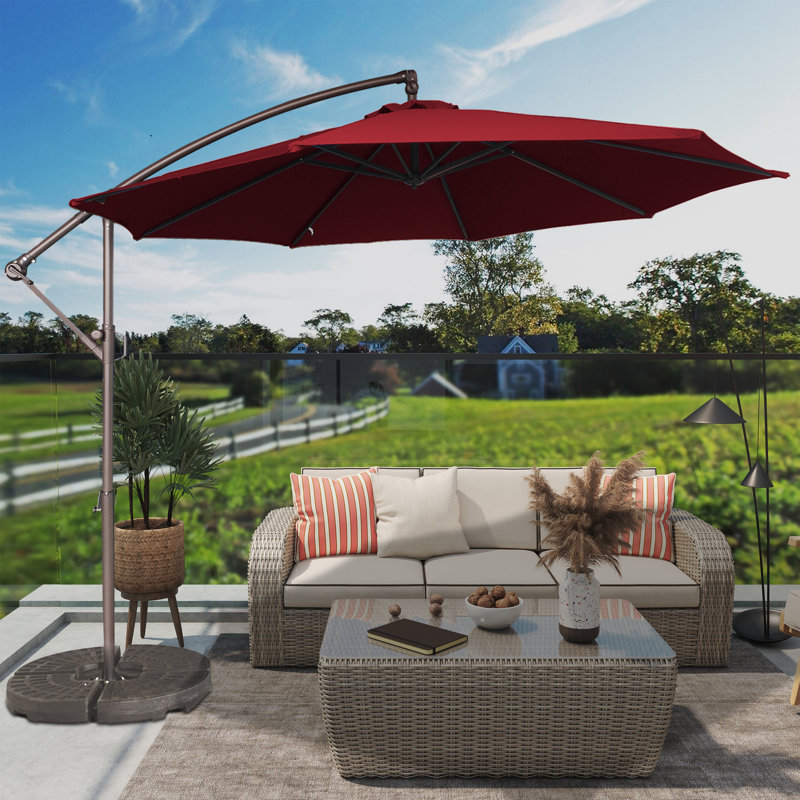 Parasol en porte-à-faux 10 pi Anasa, Rouge