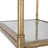 71 Inch Shelf, 6 Tier Design, 5 Mirrored Glass Shelves, Iron Frame, Gold