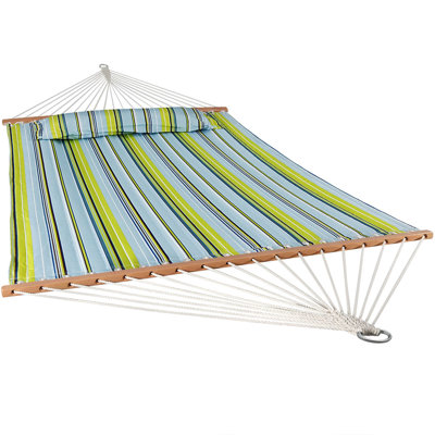 Hamac de bar 2 pièces en polyester matelassé - bleu / vert