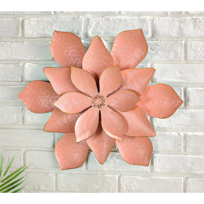 Décoration murale fleur en métal Gertie