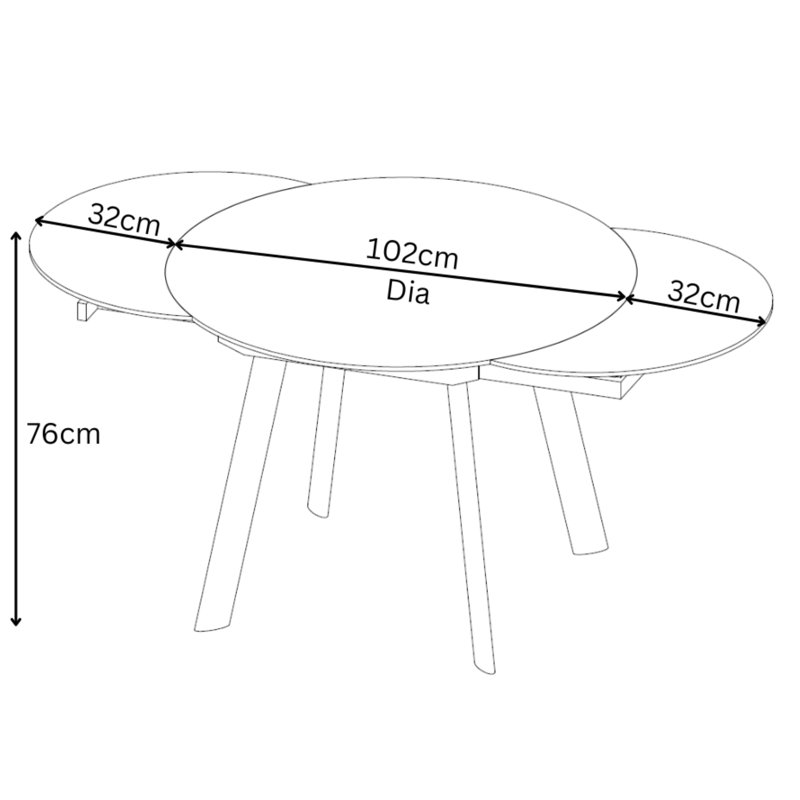 Glass Swivel Extending Dining Table, White