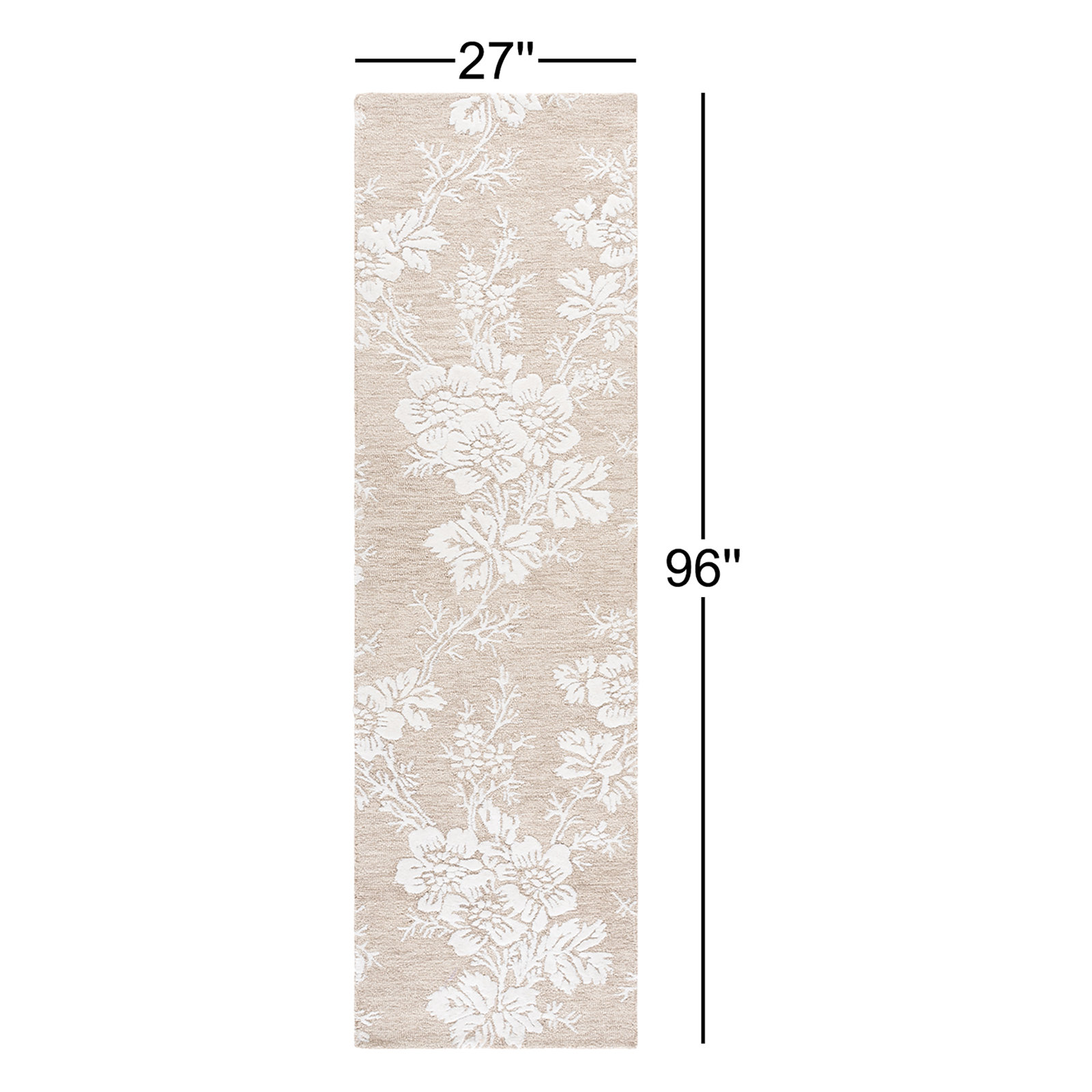 Hand-Tufted Wool Floral Rug, Runner 2'3" x 8'