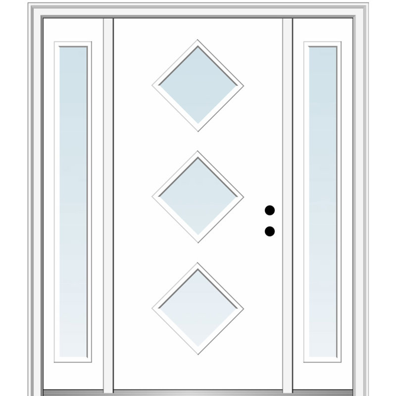 Portes d'entrée pré-fixées, S'ouvre à gauche vers l'intérieur, H 81,75 po x l 64,5 po x P 6,563 po, Clair