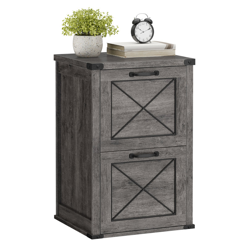 2-Drawer Filing Cabinet and Printer Stand, Misty Gray