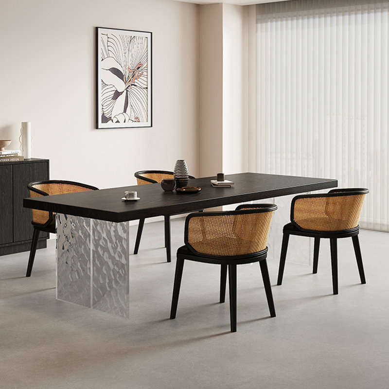 4 - Person Solid Wood Top Double Pedestal Dining Set, 29.52" H x 62.99" L x 27.55" W