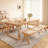 Burlywood Rectangular Solid Wood Dining Table-1132198531