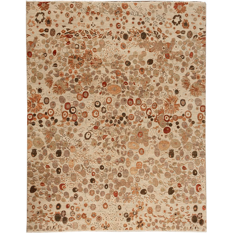 Hand-Knotted High-Quality Ivory Area Rug