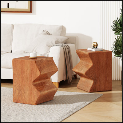 Ensemble de 2 tables d'appoint rectangulaires MGO, durables et polyvalentes pour l'intérieur et l'extérieur, tables de bout gigognes MGO