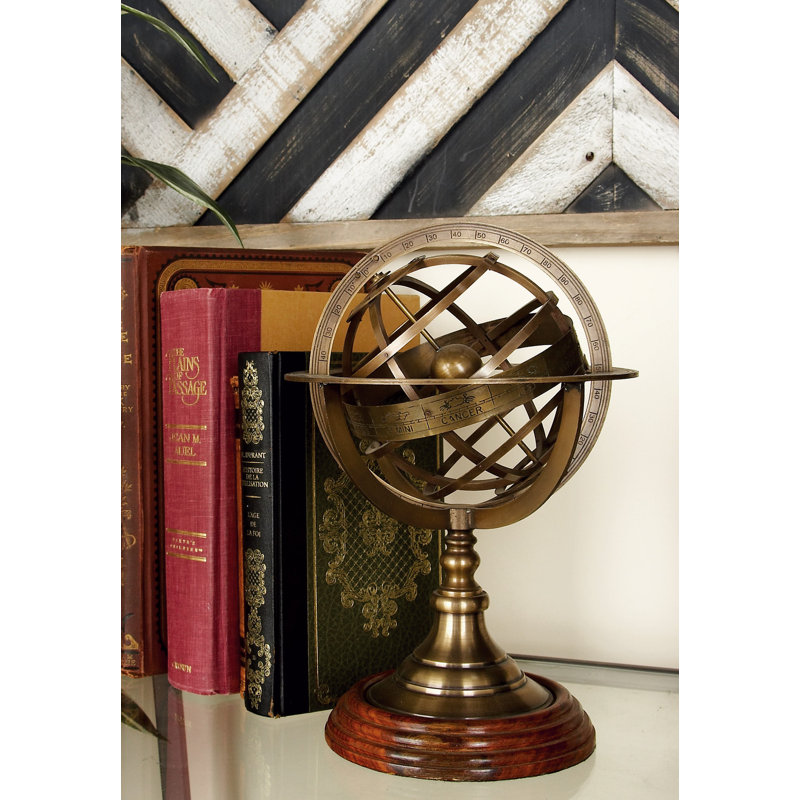 Brass Metal Compass Educational/Geographic Earth Gold Globe