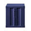 Table de chevet industrielle moderne avec douille - Cargo bleu, 2 compartiments ouverts