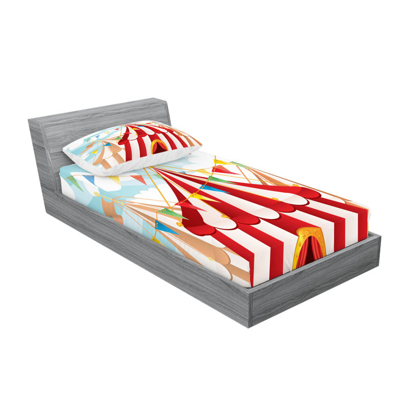 Drap-housse et coussin décoratif Ambesonne, Ensemble de draps pour lit simple TG + 3 articles 
