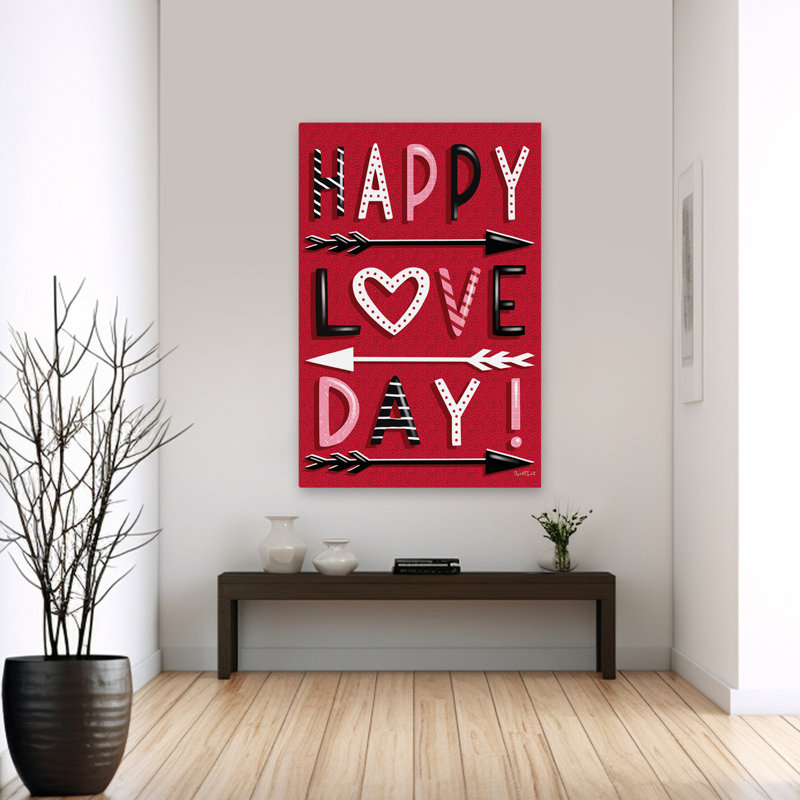 Happy Love Day - Art typographique contemporain de la Saint-Valentin, H 40 po x l 60 po
