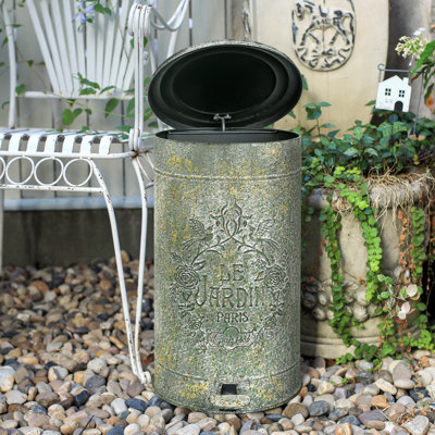 Vintage Farmhouse Trash Can with Lid 4.5 Gal/17Liter
