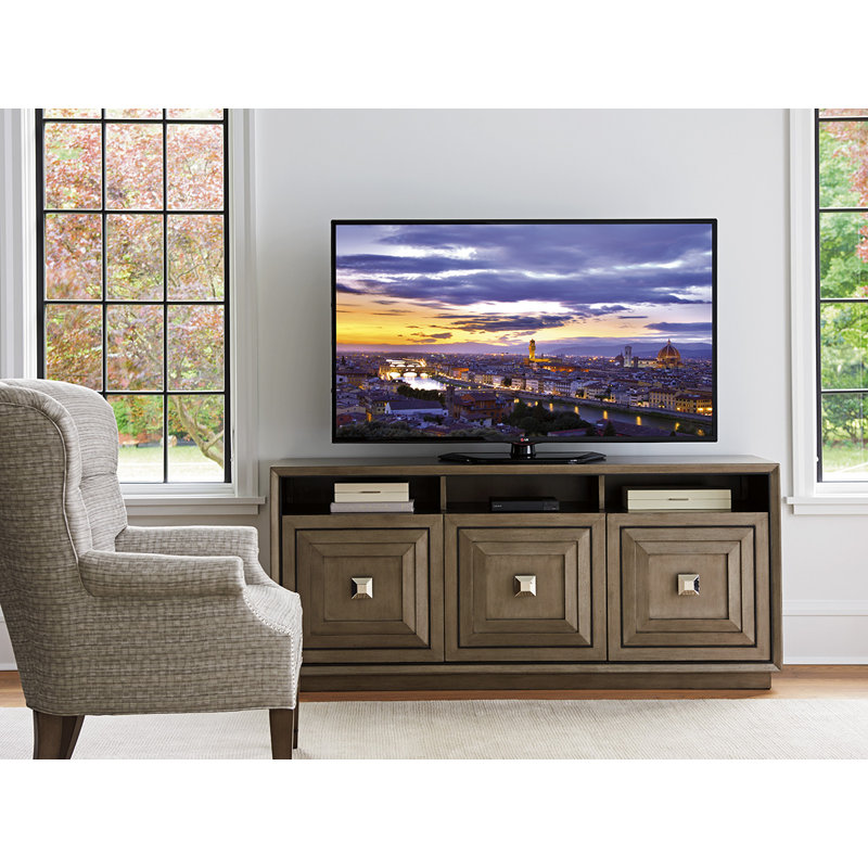 Ariana 68'' Charcoal Gray Modern Media Console with Cabinet