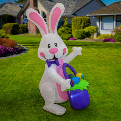 48" Inflatable Waving Easter Bunny