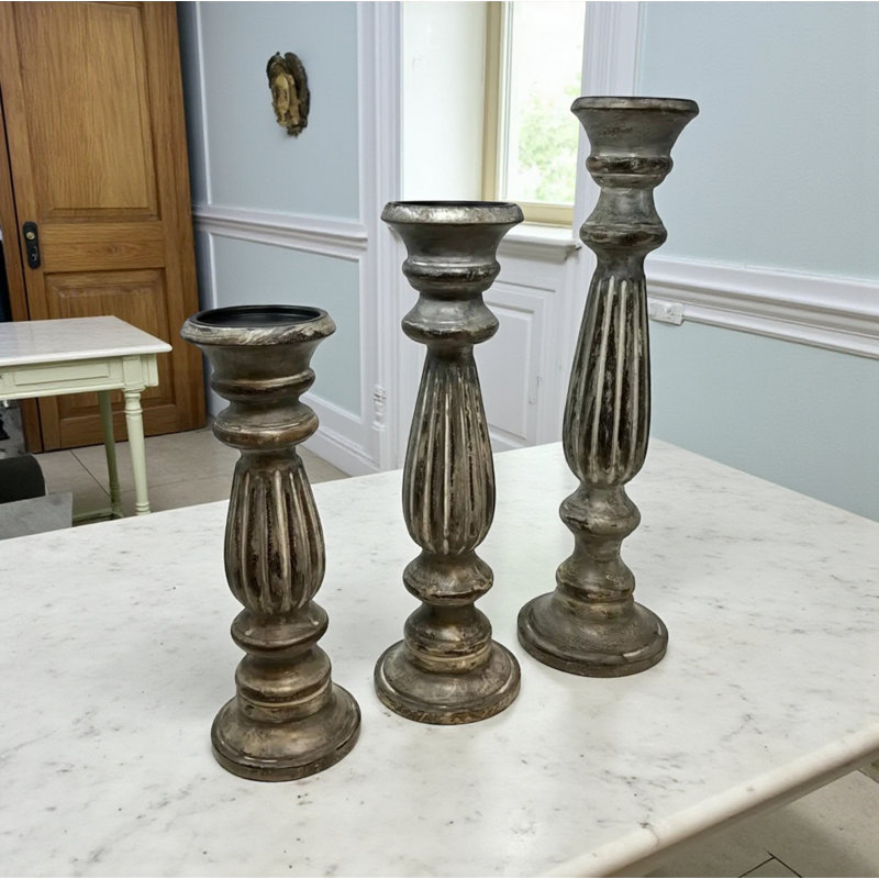Ensemble de 3 porte-piliers Colonial