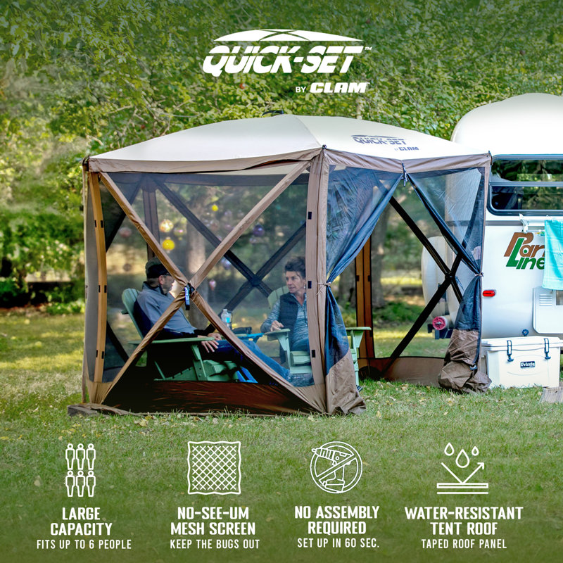 Brown 9' x 9' Portable Outdoor Camping Gazebo Canopy Shelter