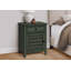 Table d'appoint, table de chevet, tiroir de rangement, bout, table d'appoint, chambre à coucher, lampe, rangement, placage vert antique, transitionnel-836618082