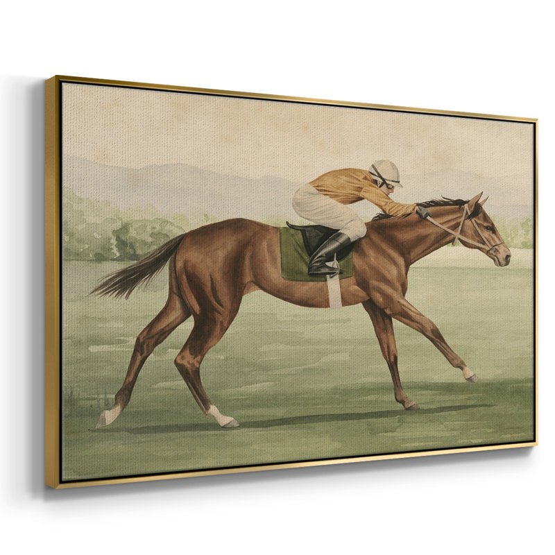 " Vintage Equestrian II ", 17" H x 25" W x 2" D, Gold