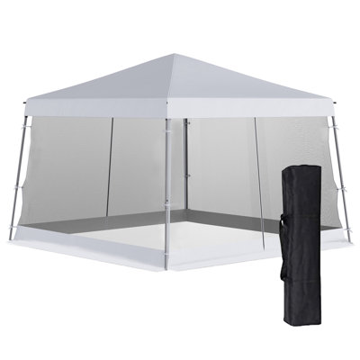 Tente à auvent inclinable avec filet Outsunny