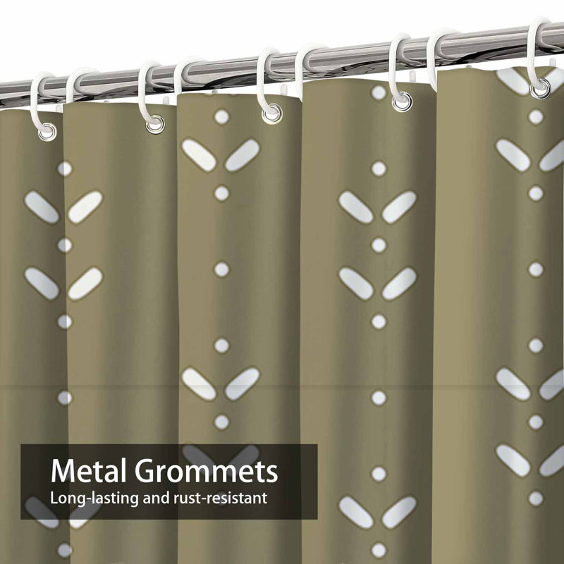 Rideau de douche imperméable à motif géométrique avec 12 crochets, L 72 po x l 72 po