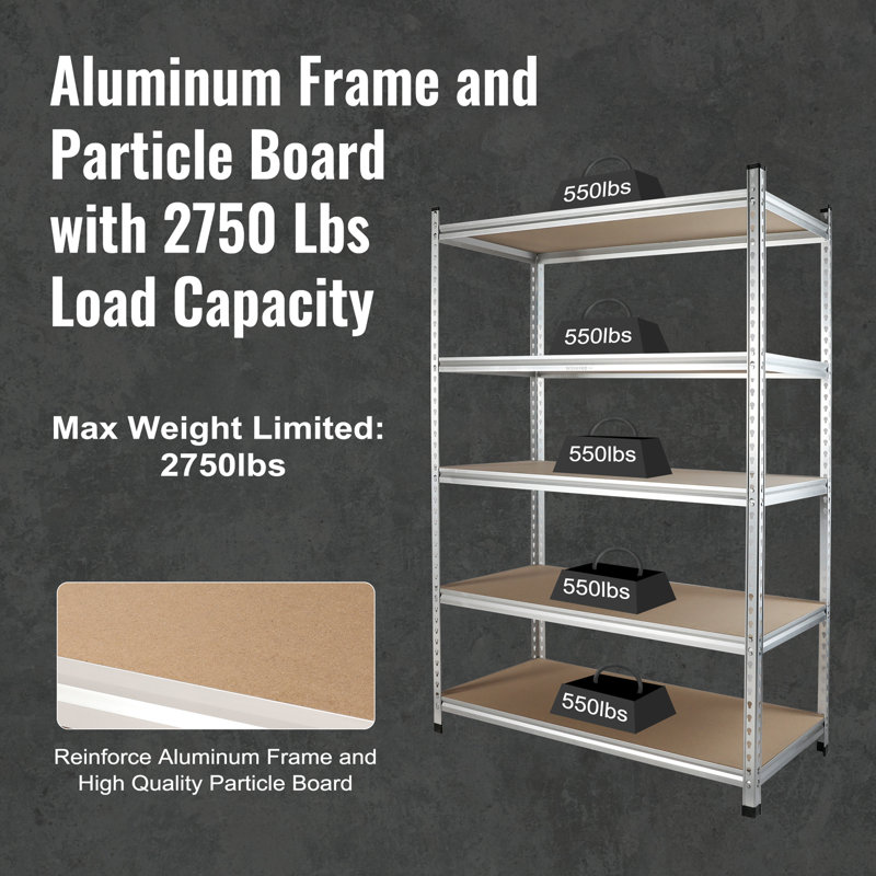 Hreinn 48'' W Aluminum Alloy Height -Adjustable Storage Rack