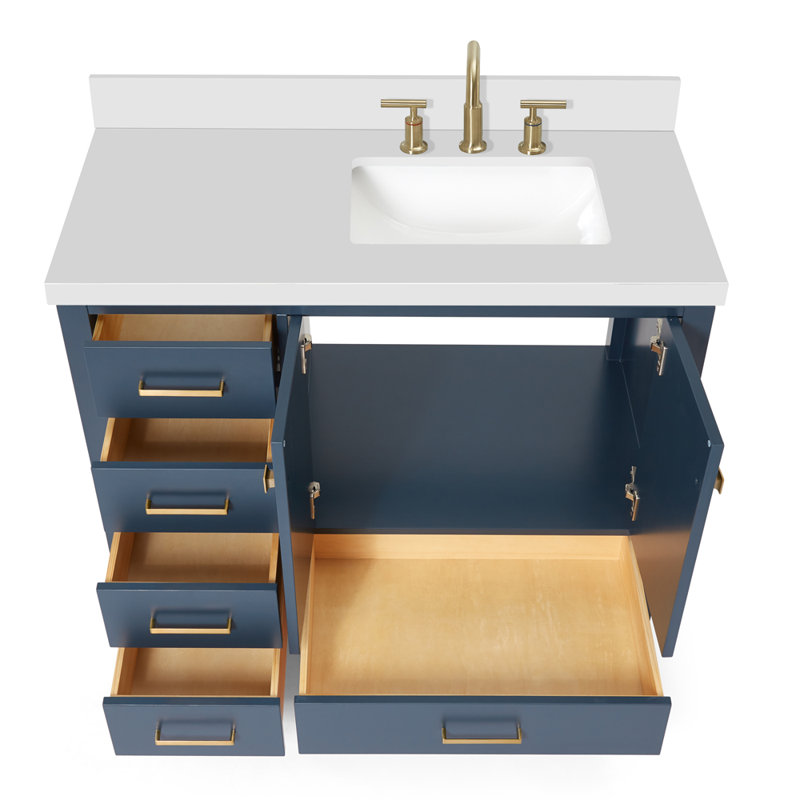 Cambridge 43" Single Bathroom Vanity Set, Midnight Blue