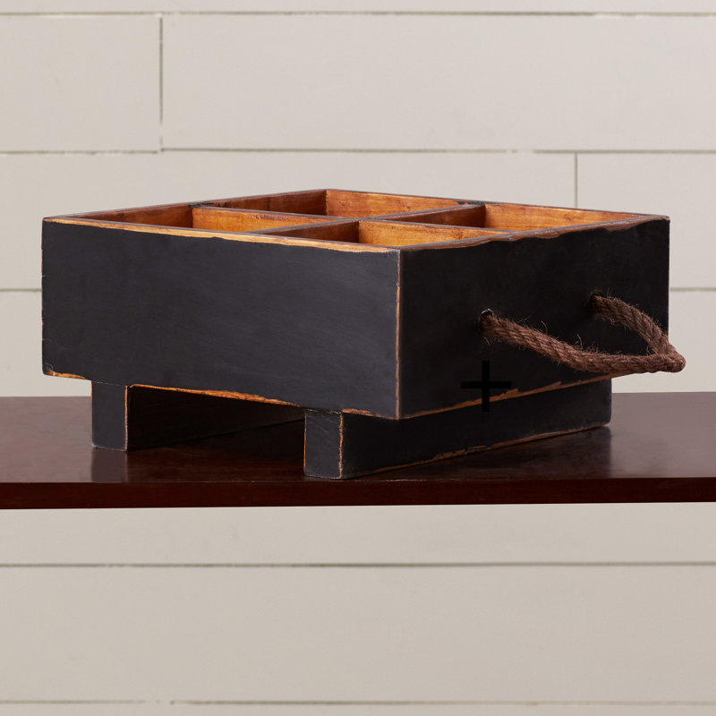 August Grove® Ira Solid Wood Decorative Bin, Black