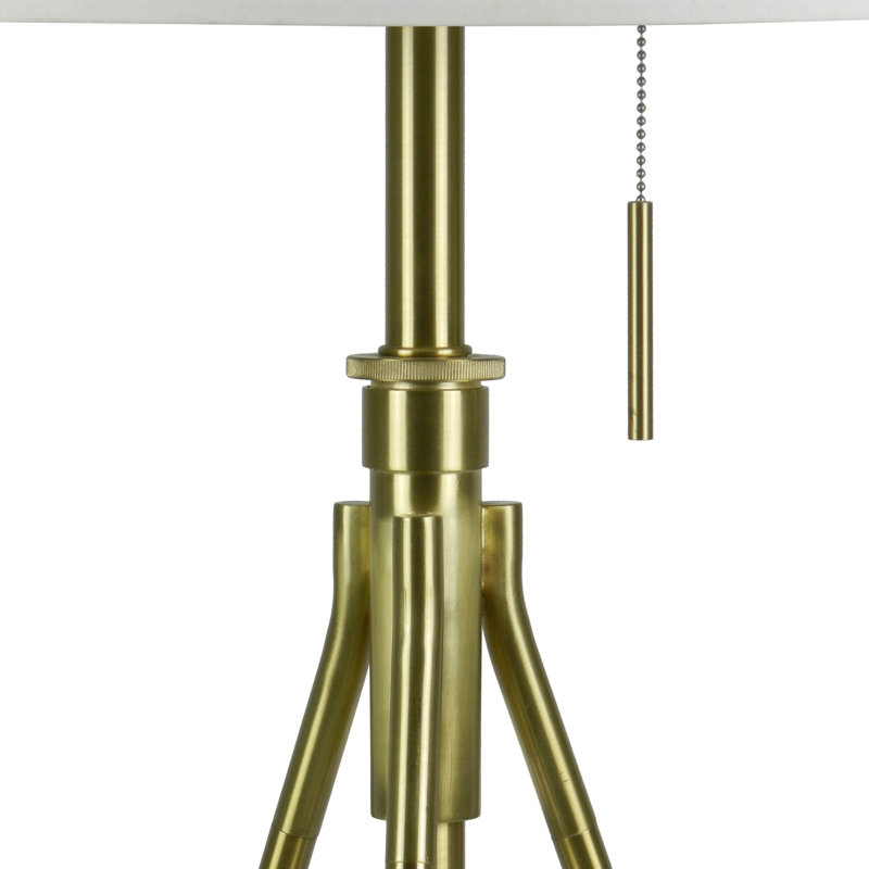Lampe de table à trépied réglable H 32-37 "- or brossé, design trépied moderne, Or brossé