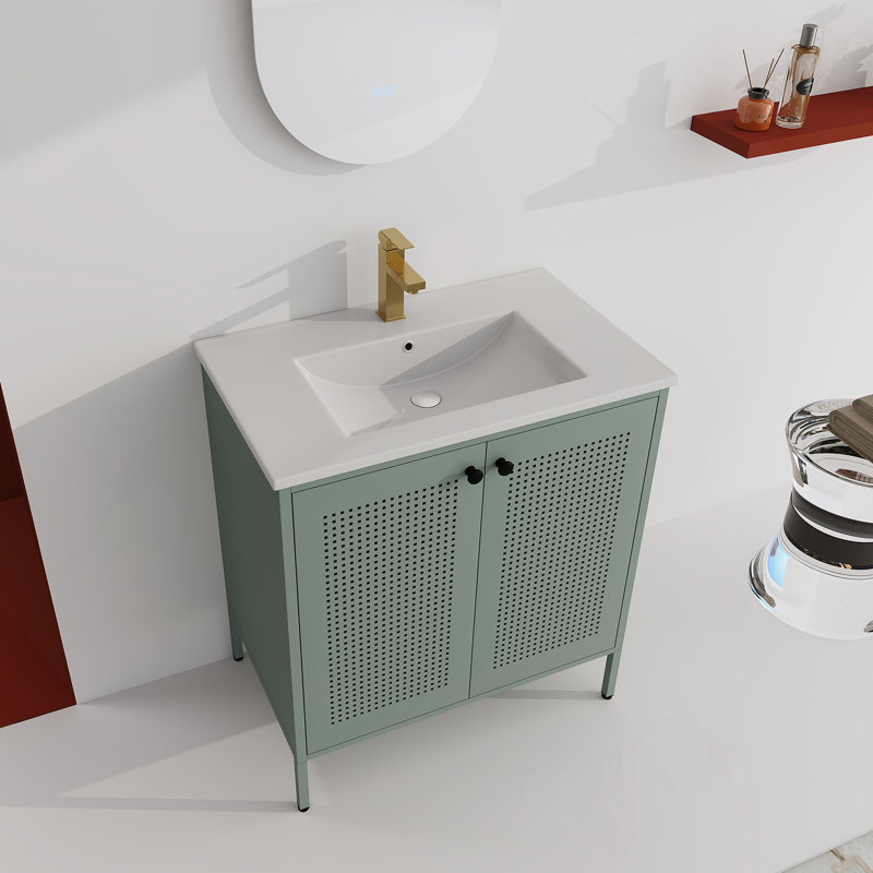 Meuble-lavabo autoportant de 30 po avec lavabo en céramique
