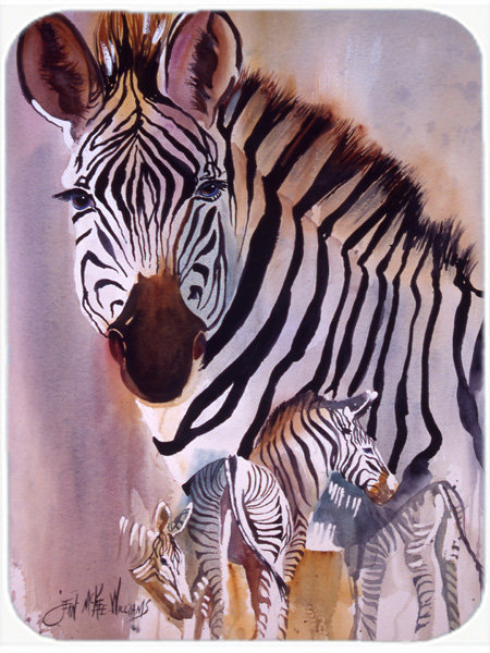 Caroline's Treasures Zebras Glass Cutting Board