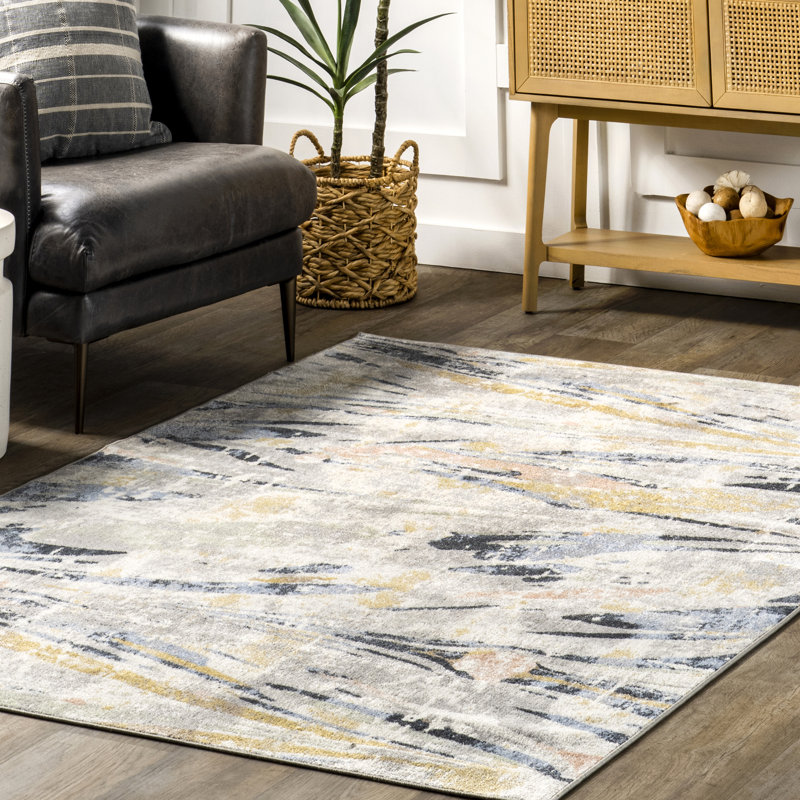Daveign SpinClean Abstract Lines Machine Washable Area Rug, Rectangle 5'3" x 7'6"