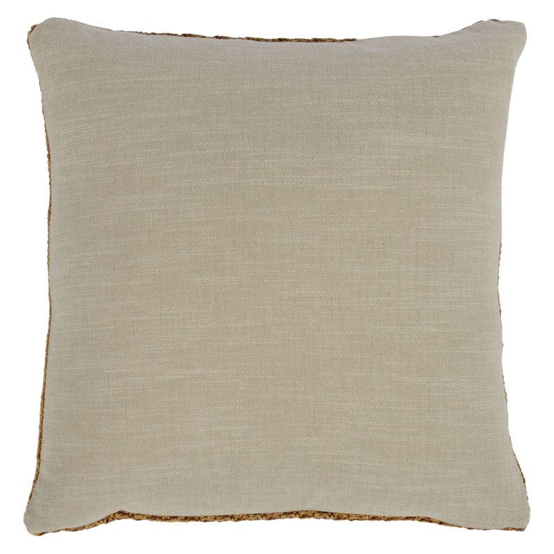 Marcie Knitted Linen Throw Pillow, Square 22", Brown