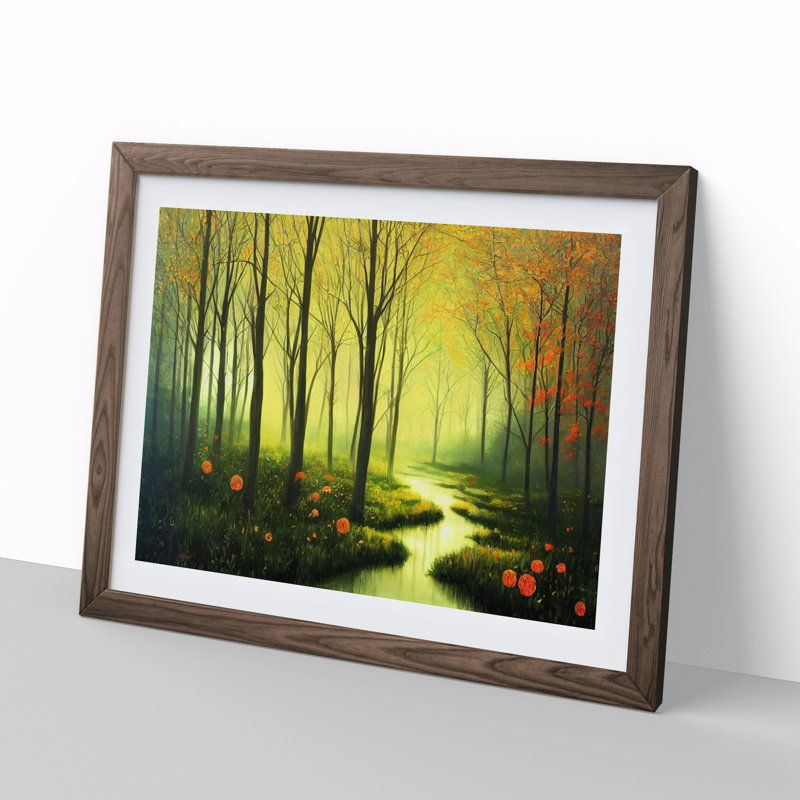 XH1022-8173X Spring Forest Flowers Vol.4 - Single Picture Frame Print, 25cm H x 34cm W x 2cm D, Walnut Framed