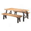 Ensemble repas d'extérieur avec 2 bancs et 1 table repas (3 pièces)