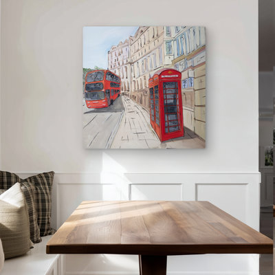 London Bus and Telephone Booth - Industrial Metal Print Decor
