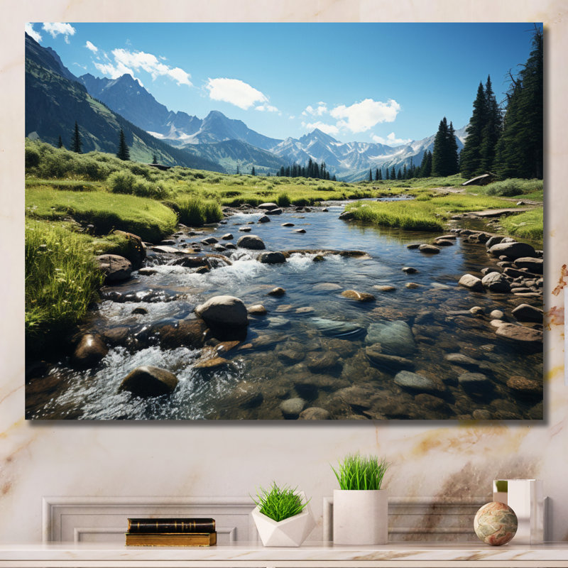 «USA Rocky Mountain National Park River I», reproduction d'art sur toile encadrée, H 30 po x l 40 po x P 1,5 po, Toile tendue