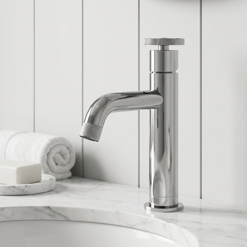 Robinet pour salle de bain à poignée simple à un trou H 8 po Cass, Chrome