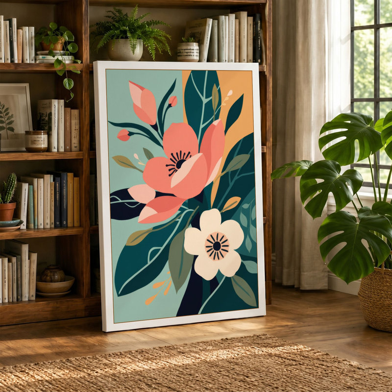 Blooming Botanica Botanical - Wrapped Canvas, 36x24 - 91.4 x 61.0 cm, Black Border