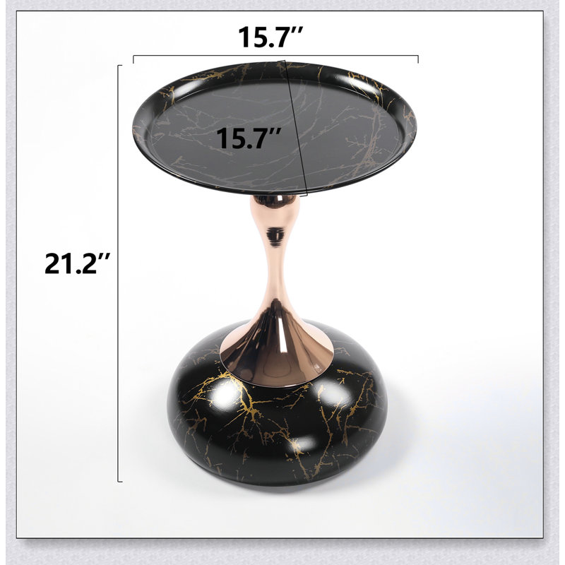 Table basse Mermaid Tail End, Noir et or